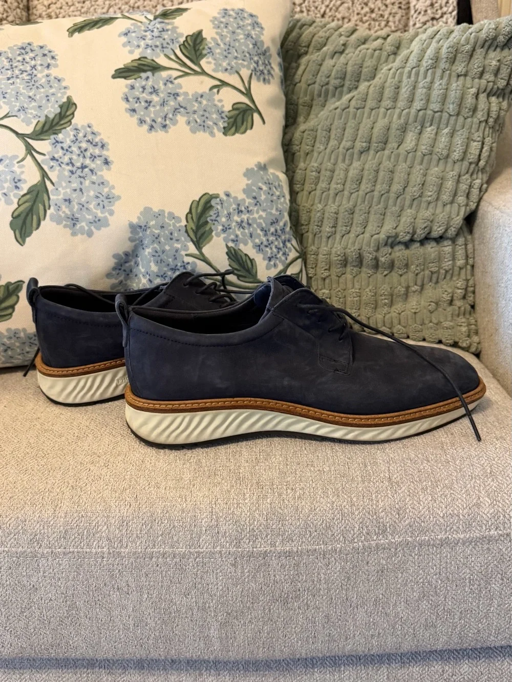ECCO ST.1 Hybrid Derby Shoes Navy Nubuck Leather Men’s EU 41 US 7-7.5